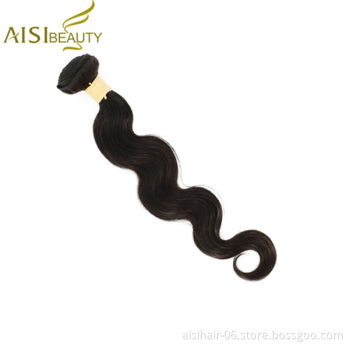 Aisi Beauty High Quality Supplier Body Wave Black 100% Silky Soft 100g Hair Extensions Brazilian Human Hair Weave Bundles